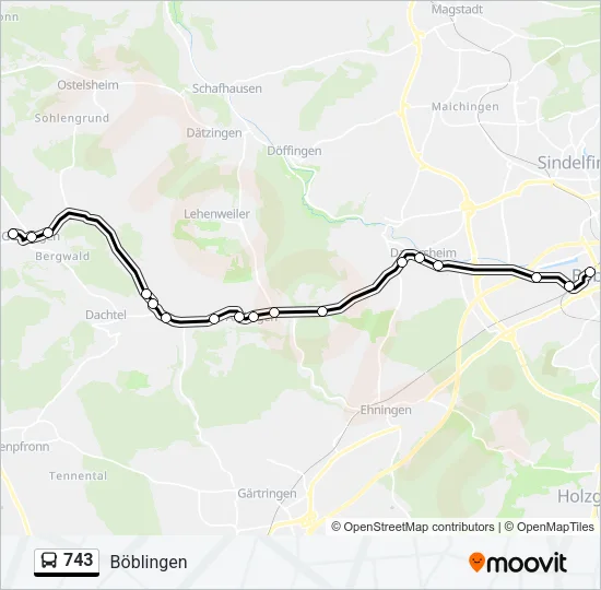 743 Bus Line Map