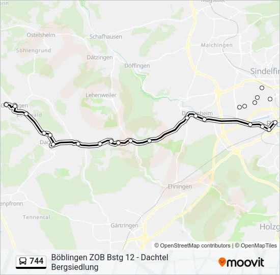 744 Bus Line Map