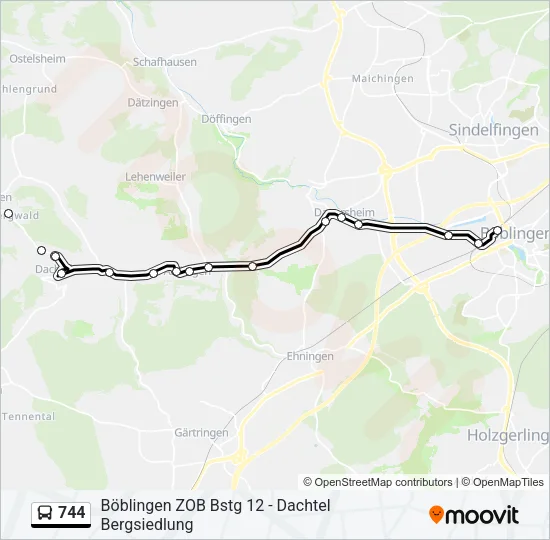 744 Bus Line Map