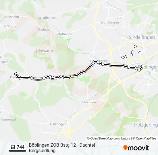 744 Bus Line Map