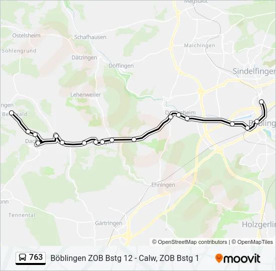 763 Bus Line Map