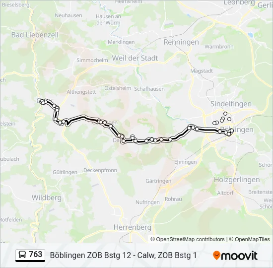 763 Bus Line Map