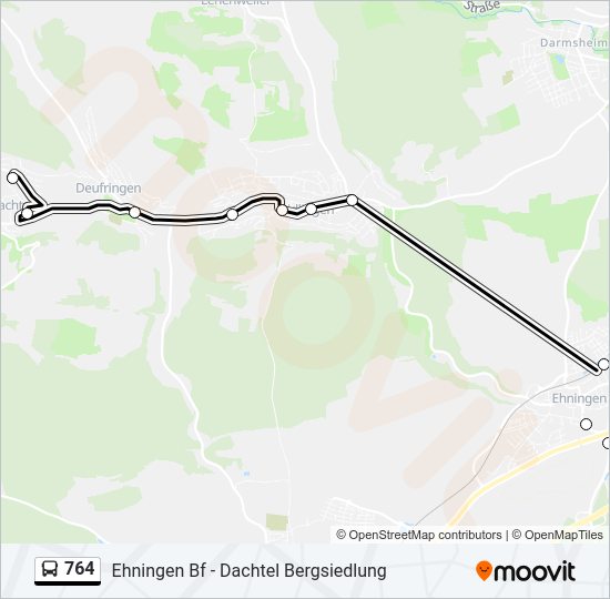 764 Bus Line Map