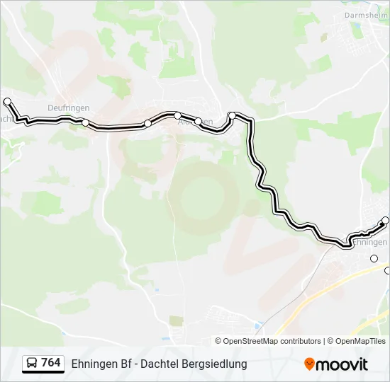 764 Bus Line Map