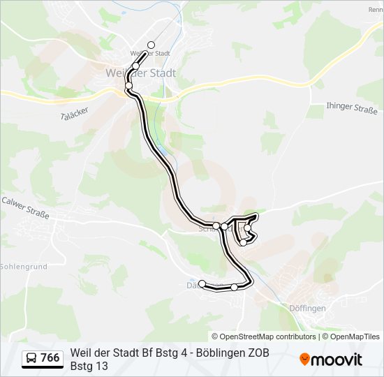 766 Bus Line Map
