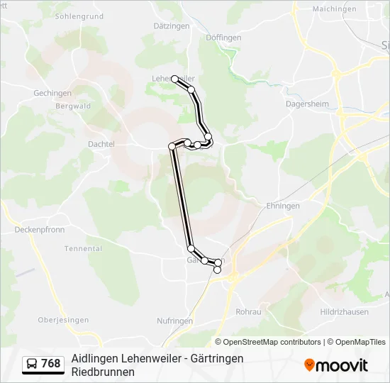 Автобус 768: карта маршрута