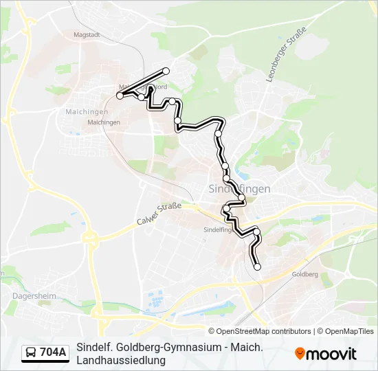 704A Bus Line Map