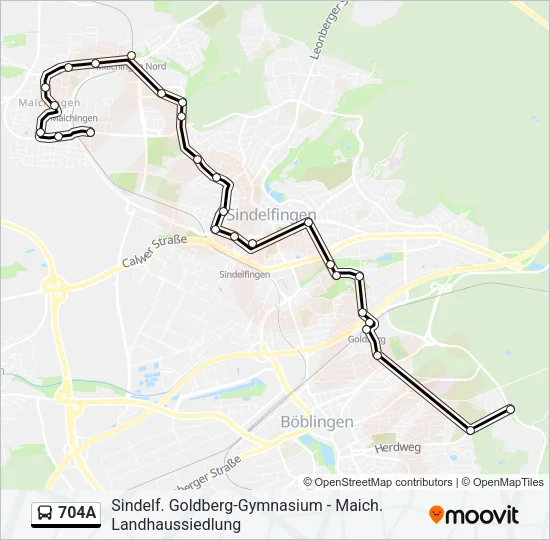 704A Bus Line Map