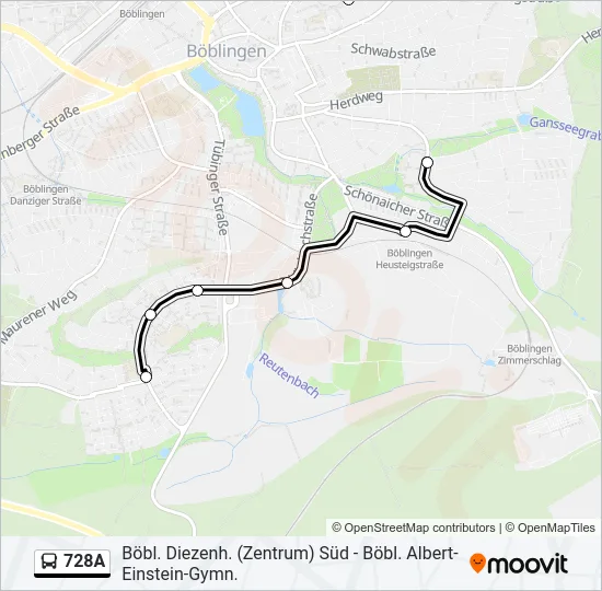 728A Bus Line Map