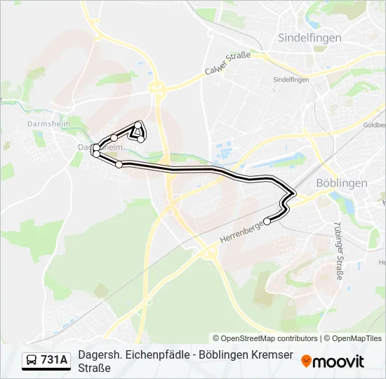 731A Bus Line Map