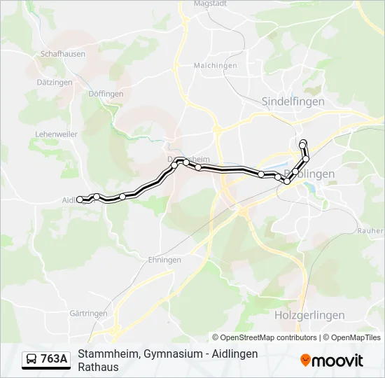763A Bus Line Map