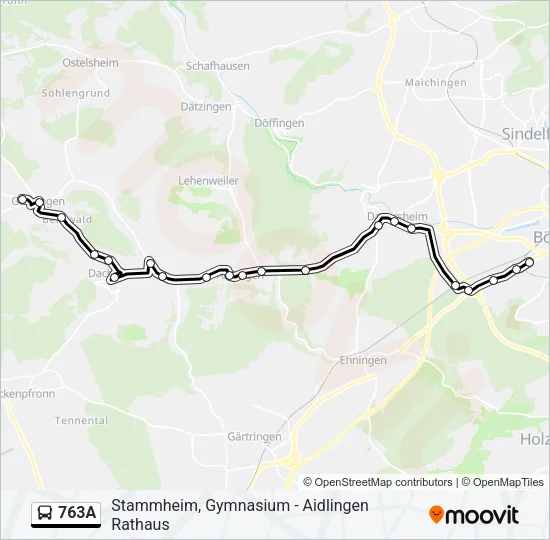 763A Bus Line Map