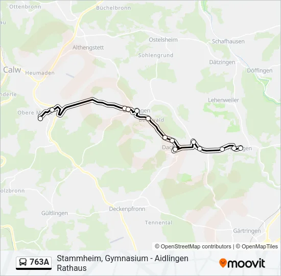763A Bus Line Map