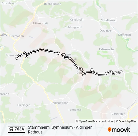 763A Bus Line Map