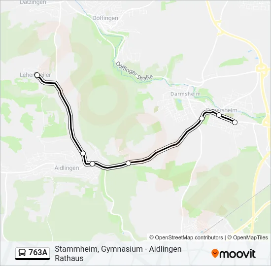 763A Bus Line Map