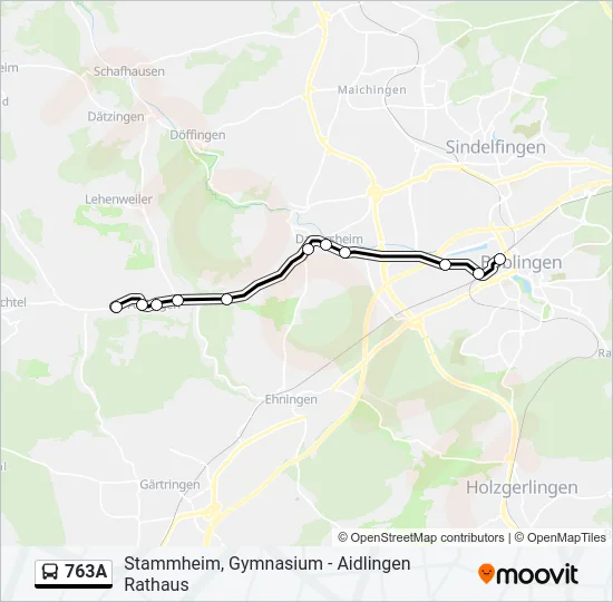 763A Bus Line Map