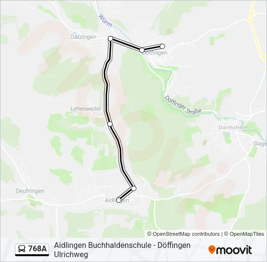 768A Bus Line Map