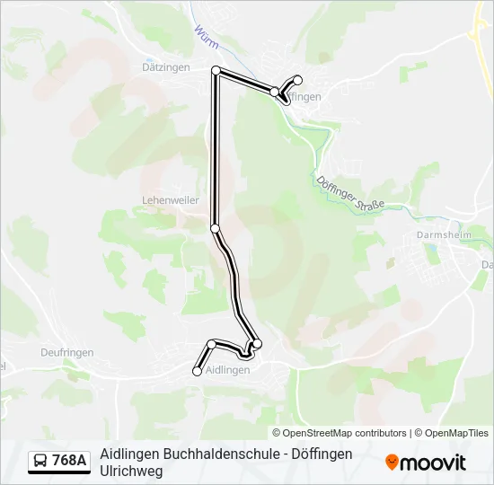 768A Bus Line Map