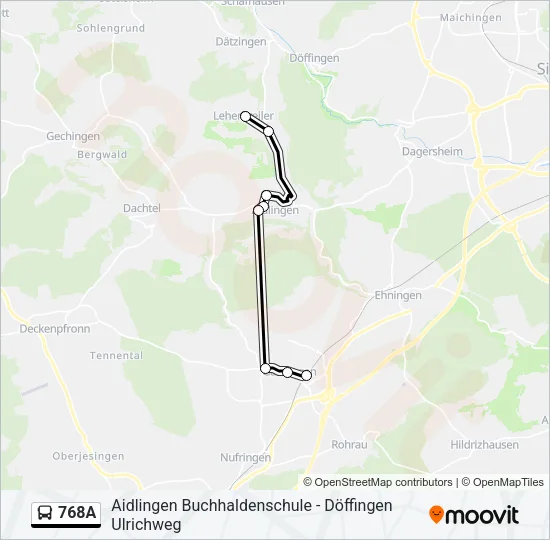 768A Bus Line Map