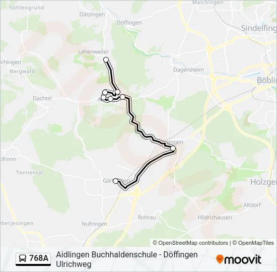 768A Bus Line Map