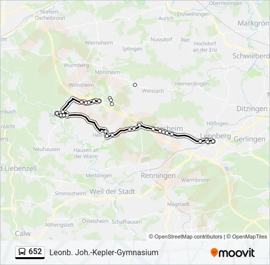 652 Bus Line Map