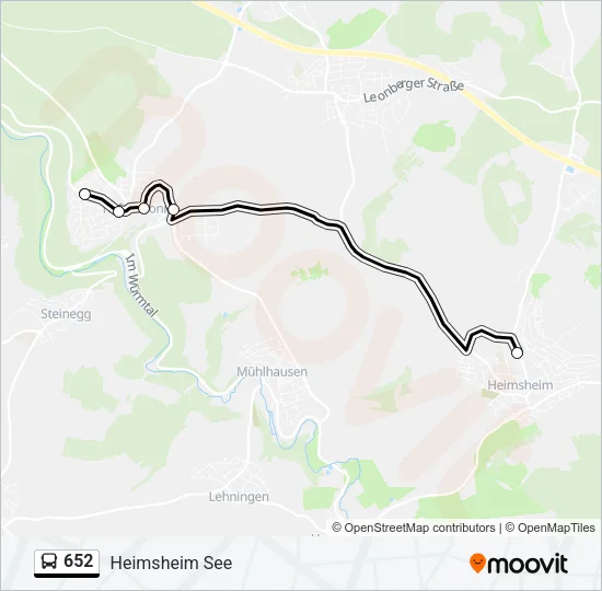 652 Bus Line Map