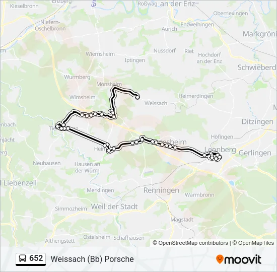 652 Bus Line Map