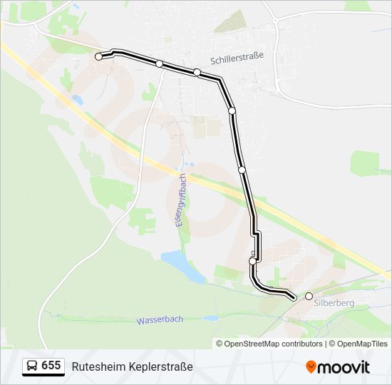 Автобус 655: карта маршрута