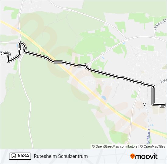 Автобус 653A: карта маршрута