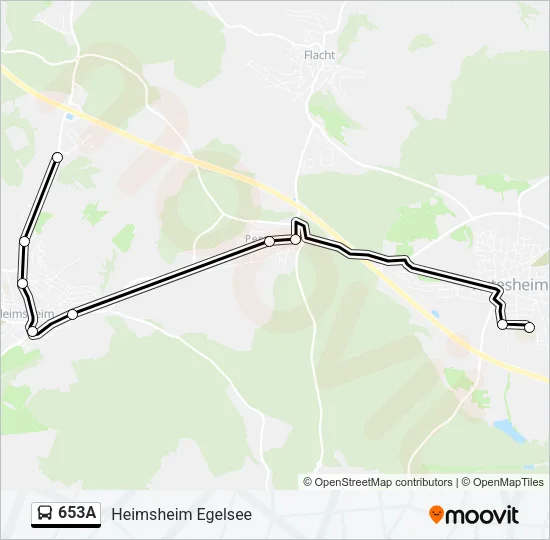 653A Bus Line Map