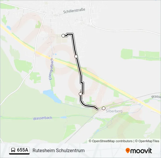 655A Bus Line Map