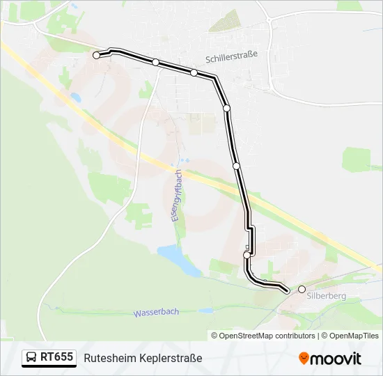 RT655 Bus Line Map