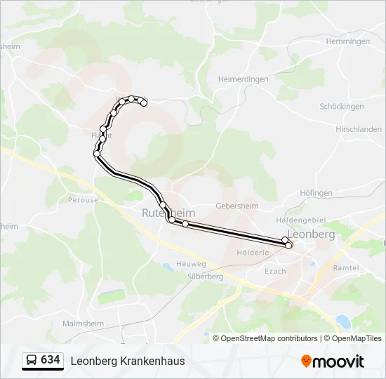 634 Bus Line Map
