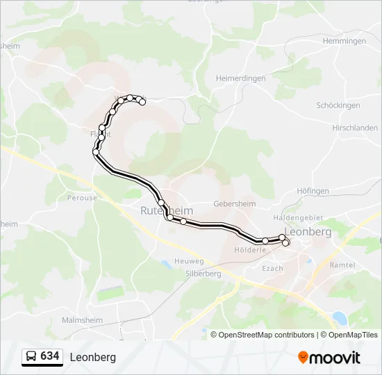 634 Bus Line Map