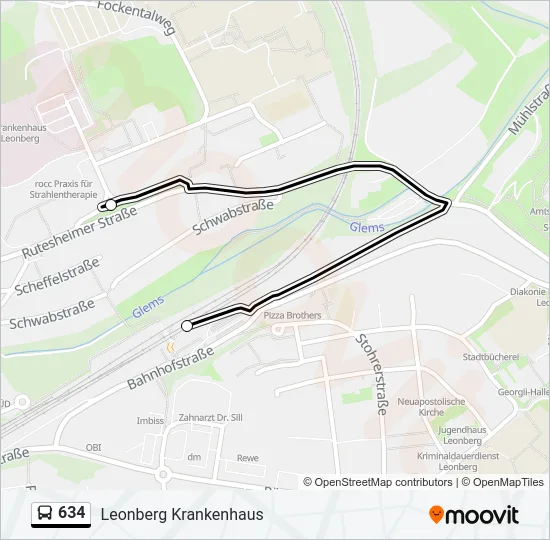 634 Bus Line Map