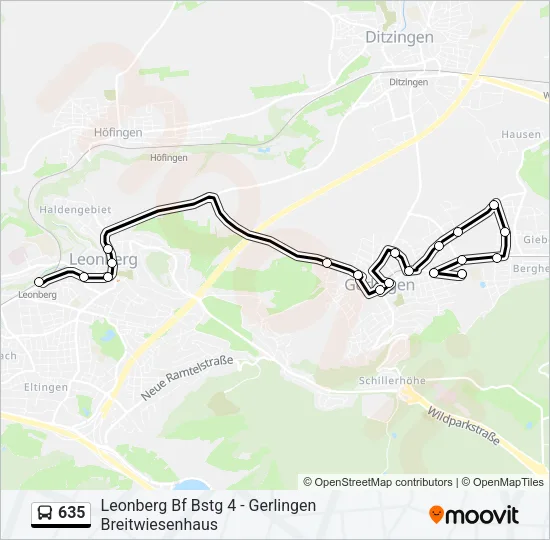 635 Bus Line Map