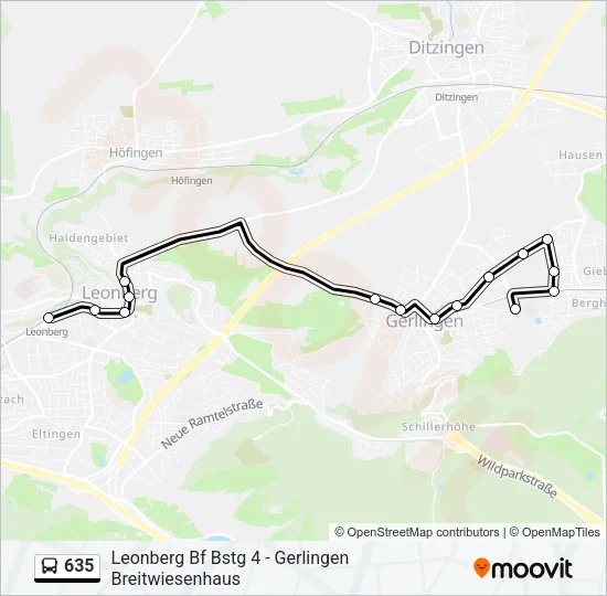 635 Bus Line Map