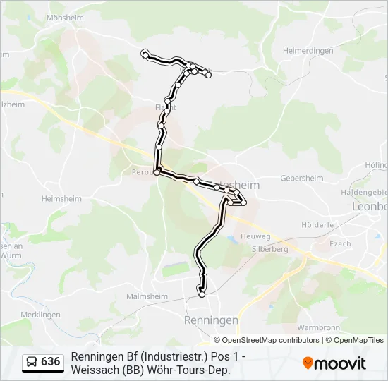 636 Bus Line Map