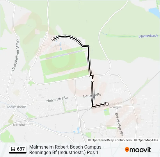 637 Bus Line Map