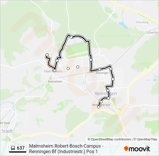 637 Bus Line Map
