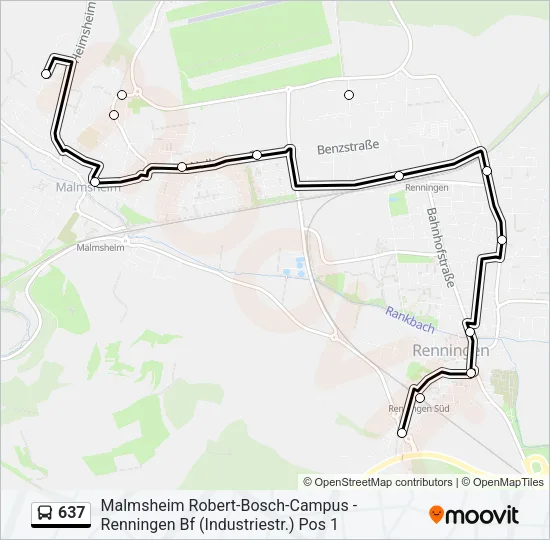 637 Bus Line Map