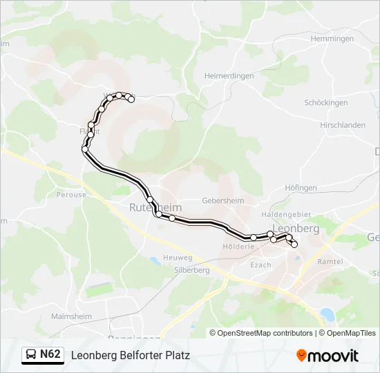 N62 Bus Line Map