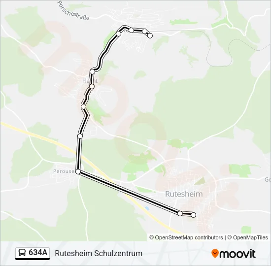 634A Bus Line Map