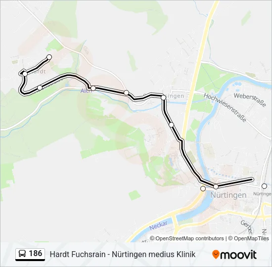 186 Bus Line Map