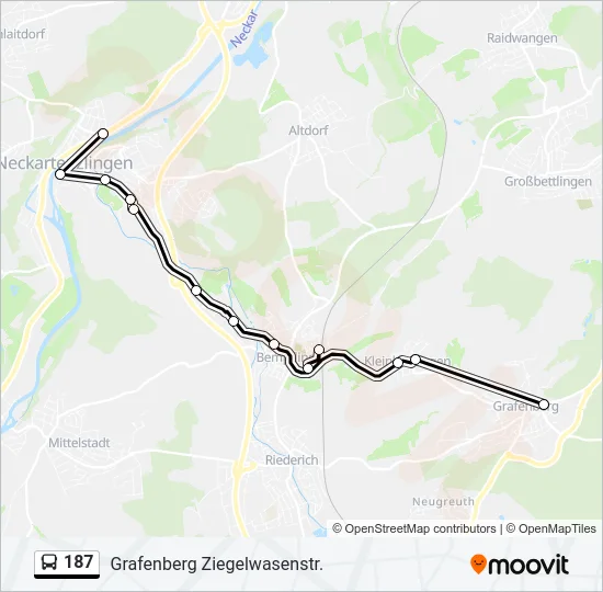 187 Bus Line Map