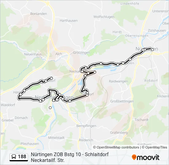 188 Bus Line Map