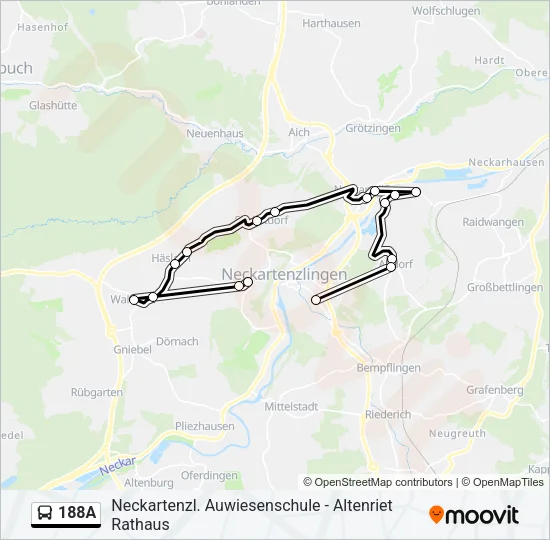 188A Bus Line Map