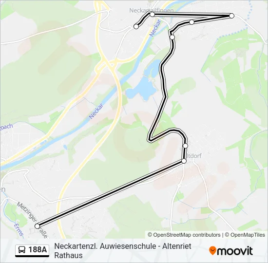 188A Bus Line Map