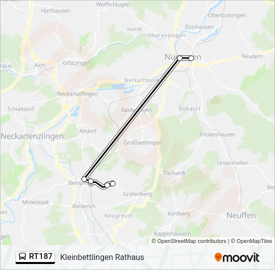 RT187 Bus Line Map