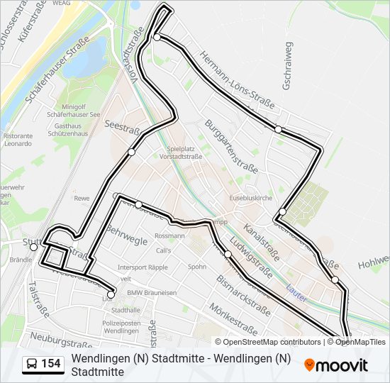 154 Bus Line Map